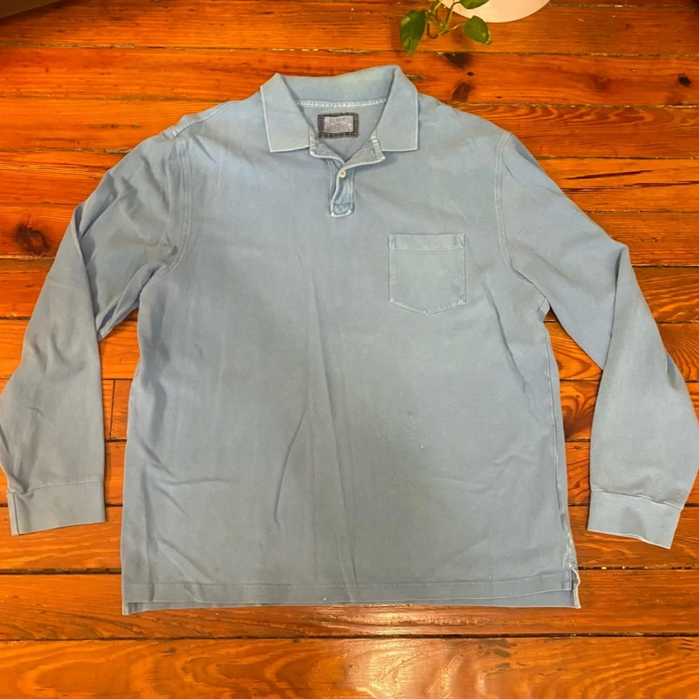 J. CREW 100% COTTON Blue Polo Golf Shirt XL